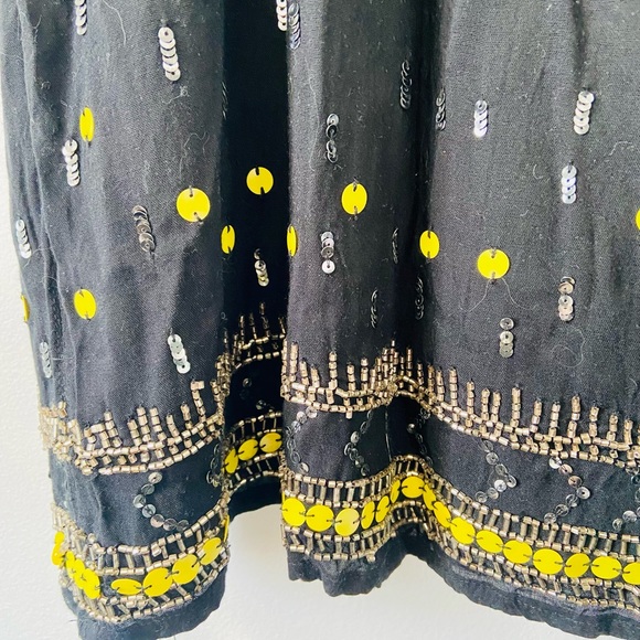 F21 Black and Yellow Beaded Mini Dress - Picture 3 of 8